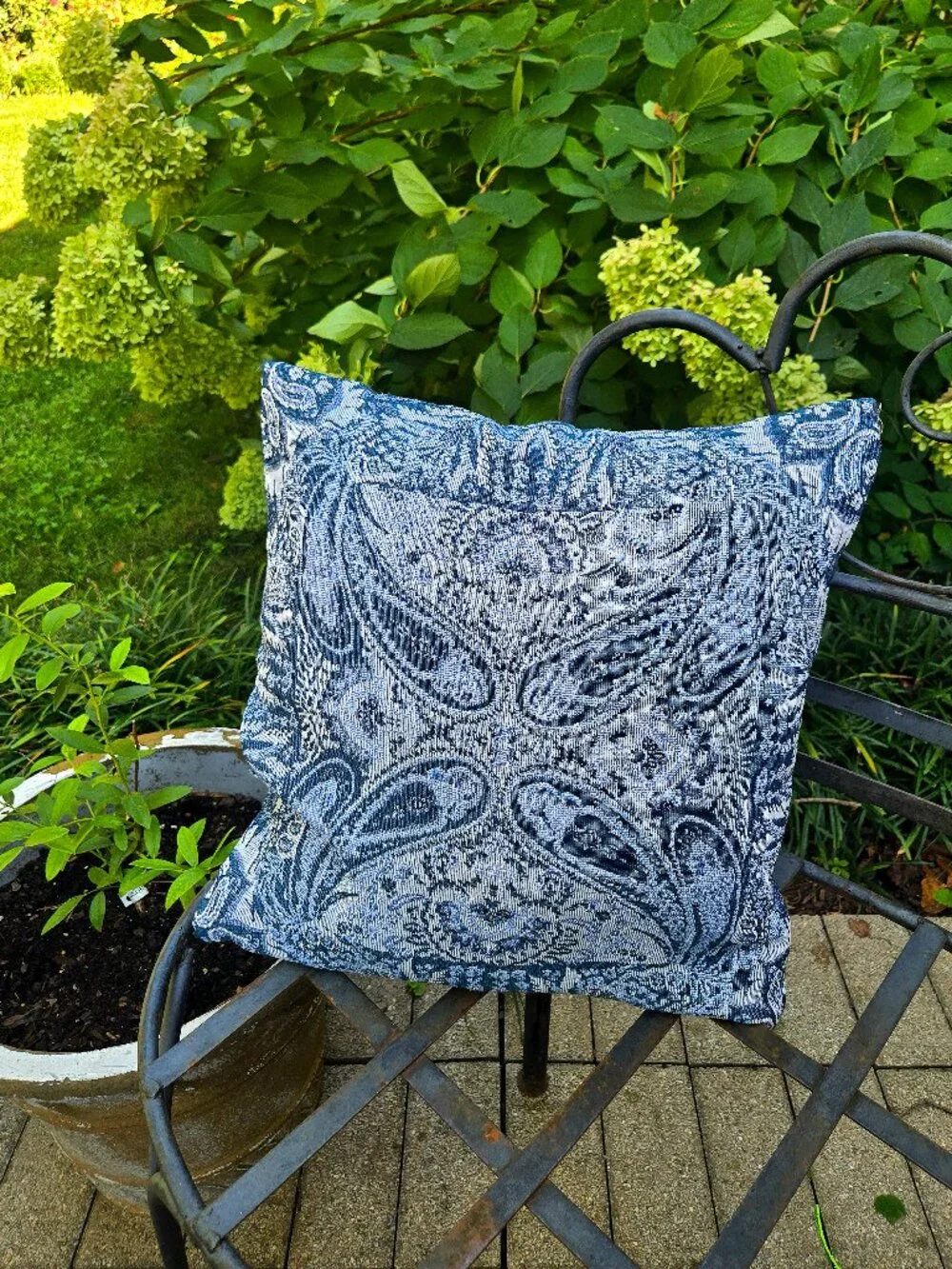 Hendeer Australia Set of 2 Woven Boho Blue Paisley Cushion Covers | Luxury Couch